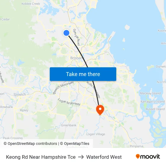 Keong Rd Near Hampshire Tce to Waterford West map