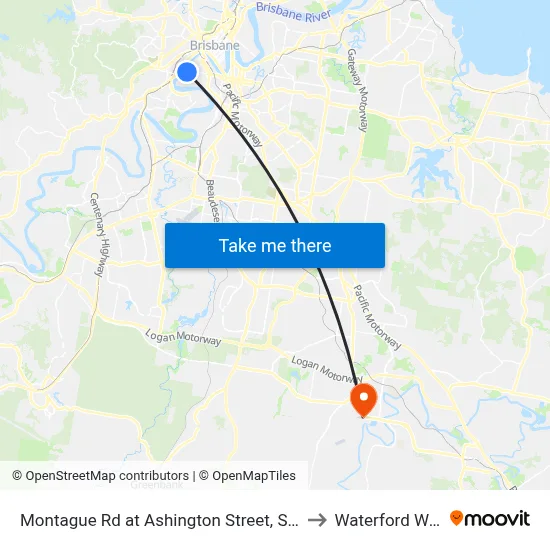 Montague Rd at Ashington Street, Stop 9 to Waterford West map