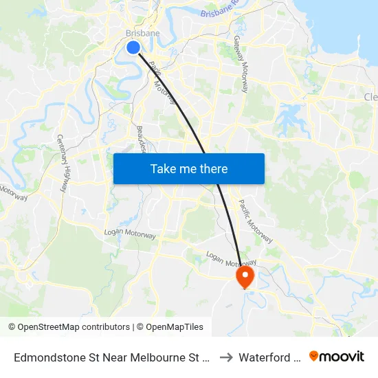 Edmondstone St Near Melbourne St Hail 'N' Ride to Waterford West map
