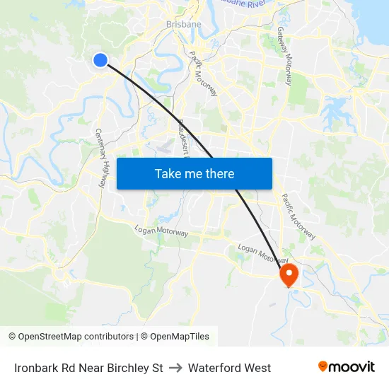 Ironbark Rd Near Birchley St to Waterford West map
