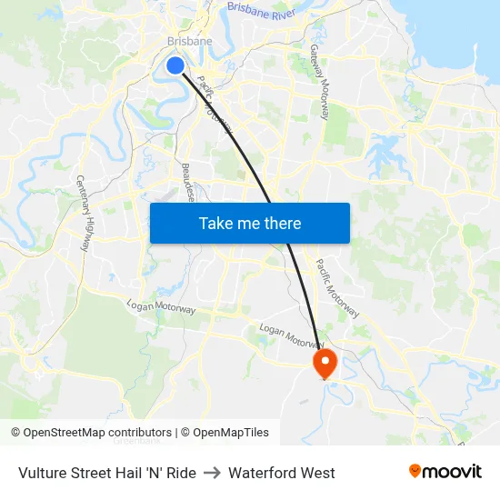 Vulture Street Hail 'N' Ride to Waterford West map