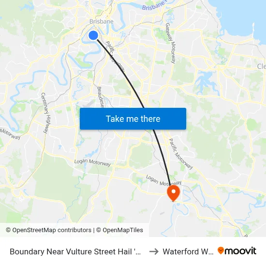 Boundary Near Vulture Street Hail 'N' Ride to Waterford West map