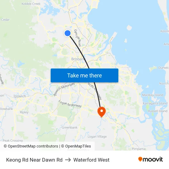 Keong Rd Near Dawn Rd to Waterford West map