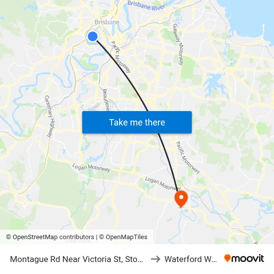 Montague Rd Near Victoria St, Stop 10 to Waterford West map