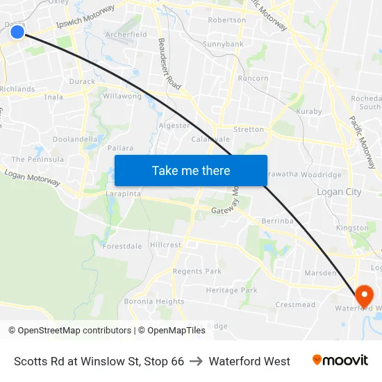Scotts Rd at Winslow St, Stop 66 to Waterford West map