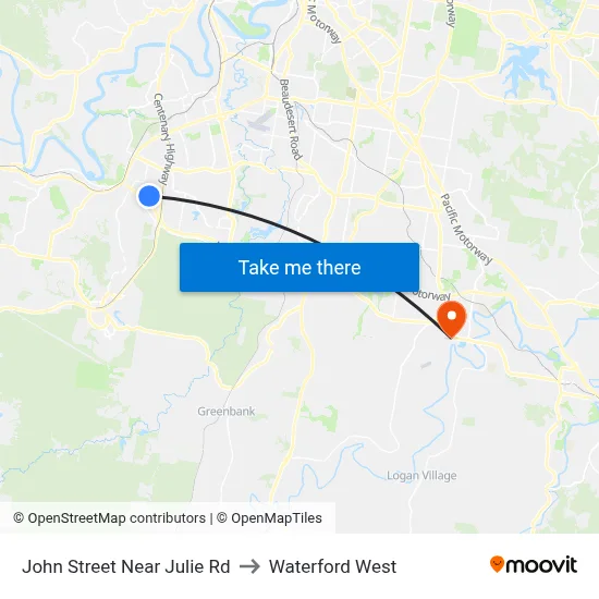 John Street Near Julie Rd to Waterford West map