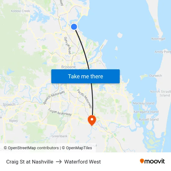 Craig St at Nashville to Waterford West map