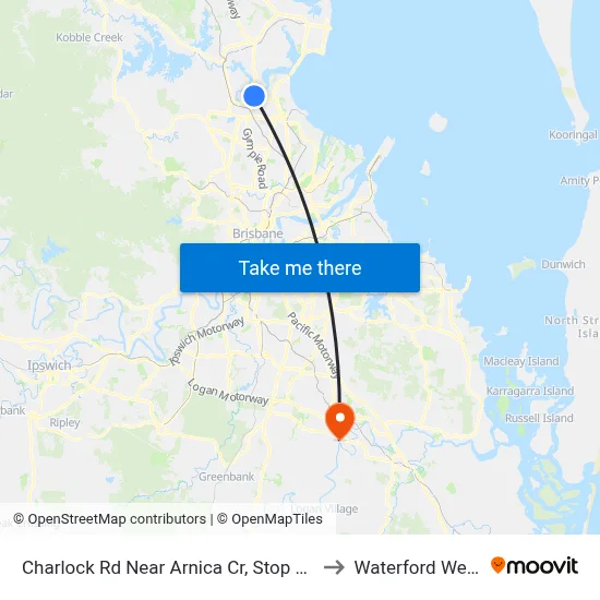 Charlock Rd Near Arnica Cr, Stop 55 to Waterford West map
