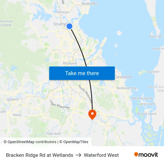 Bracken Ridge Rd at Wetlands to Waterford West map