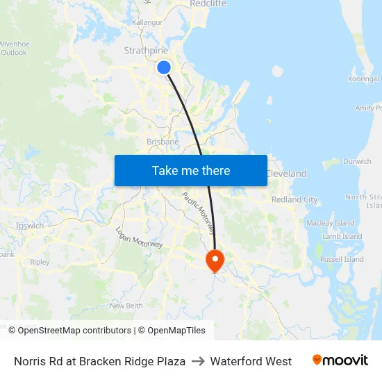 Norris Rd at Bracken Ridge Plaza to Waterford West map