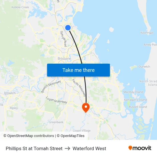 Phillips St at Tomah Street to Waterford West map