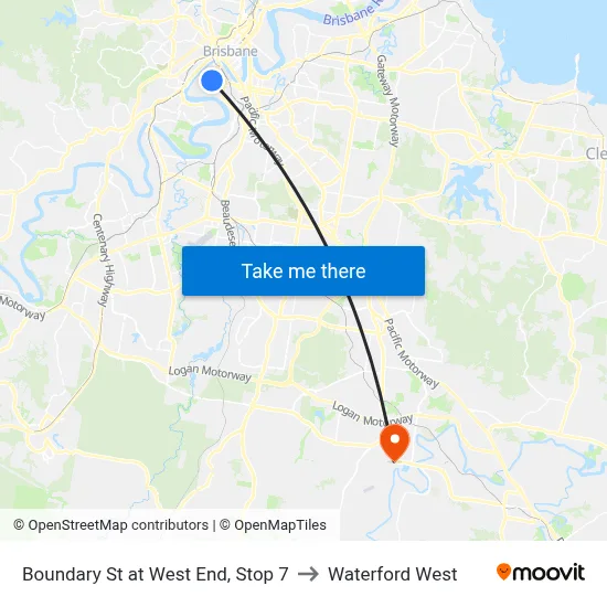 Boundary St at West End, Stop 7 to Waterford West map