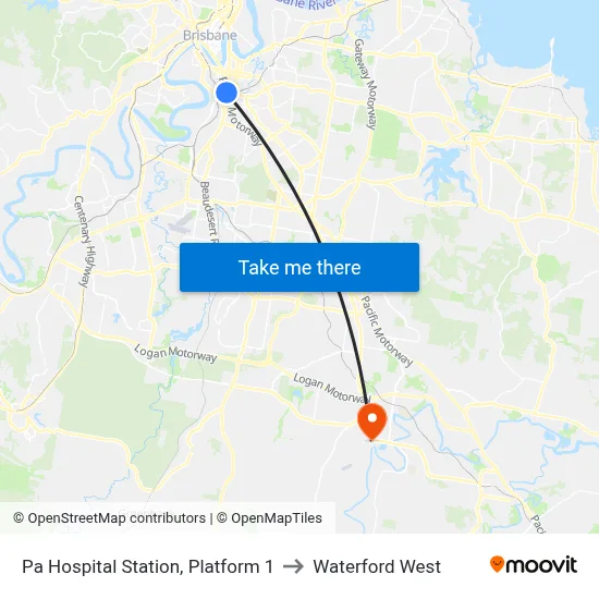 Pa Hospital Station, Platform 1 to Waterford West map