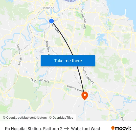Pa Hospital Station, Platform 2 to Waterford West map
