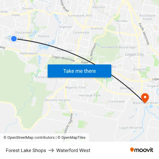 Forest Lake Shops to Waterford West map