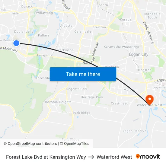 Forest Lake Bvd at Kensington Way to Waterford West map