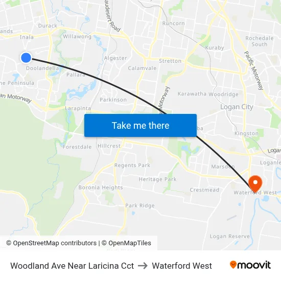 Woodland Ave Near Laricina Cct to Waterford West map