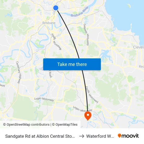 Sandgate Rd at Albion Central Stop 19 to Waterford West map
