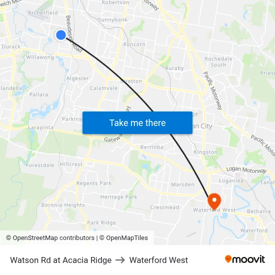 Watson Rd at Acacia Ridge to Waterford West map