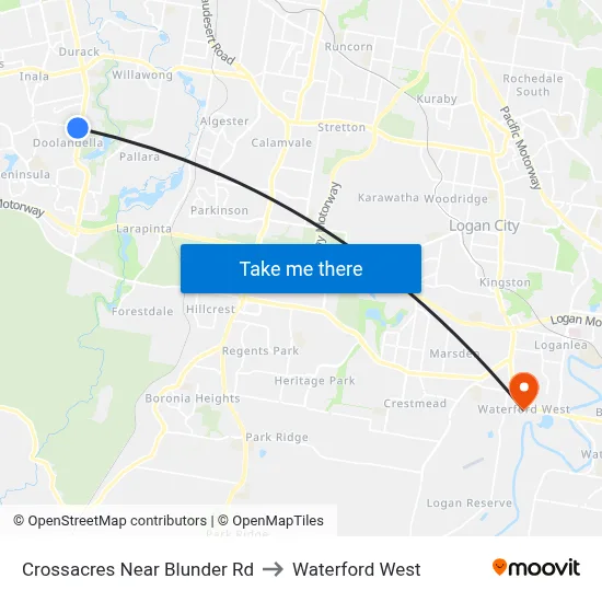Crossacres Near Blunder Rd to Waterford West map