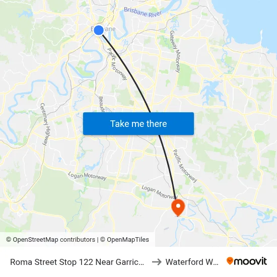 Roma Street Stop 122 Near Garrick St to Waterford West map