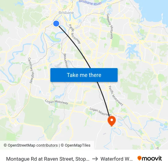Montague Rd at Raven Street, Stop 12 to Waterford West map