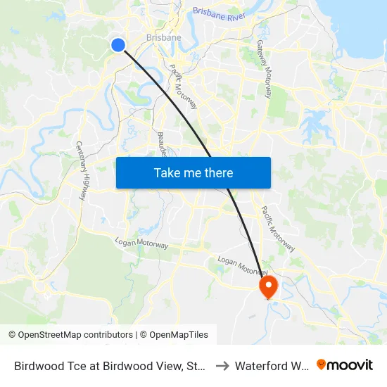 Birdwood Tce at Birdwood View, Stop 30 to Waterford West map