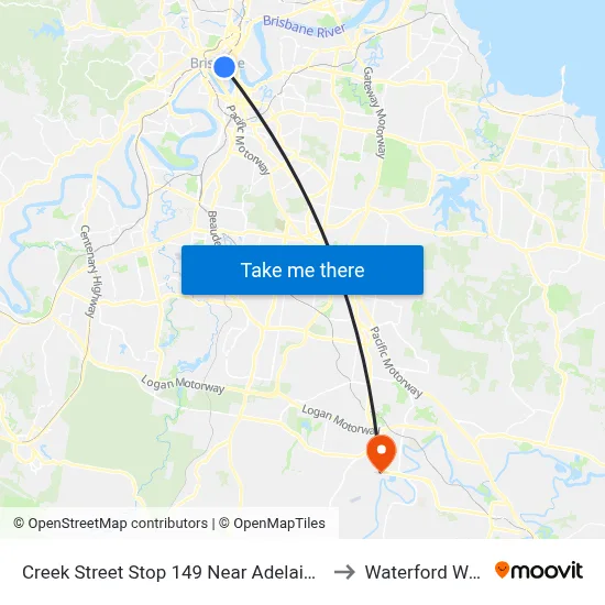 Creek Street Stop 149 Near Adelaide St to Waterford West map