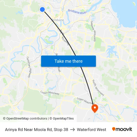 Arinya Rd Near Moola Rd, Stop 38 to Waterford West map