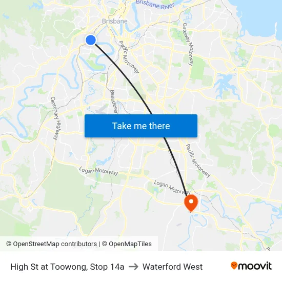 High St at Toowong, Stop 14a to Waterford West map