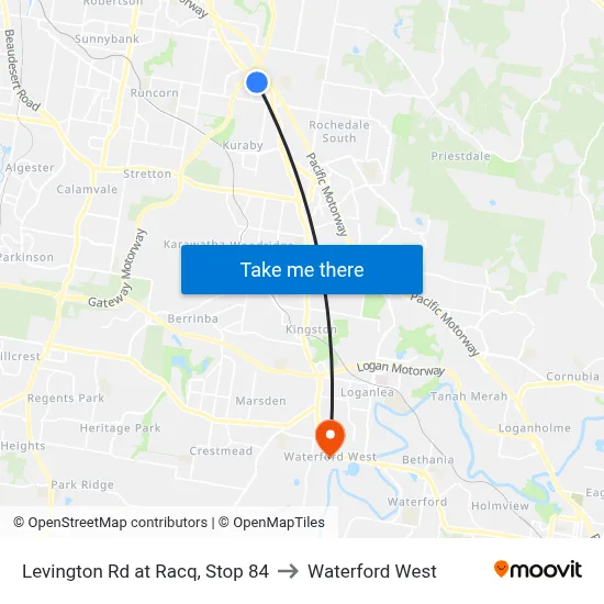 Levington Rd at Racq, Stop 84 to Waterford West map
