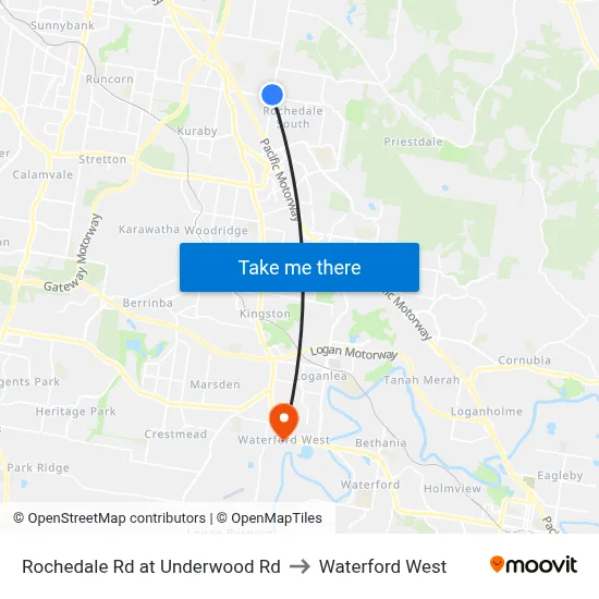 Rochedale Rd at Underwood Rd to Waterford West map