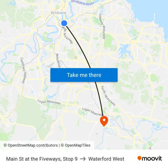 Main St at the Fiveways, Stop 9 to Waterford West map