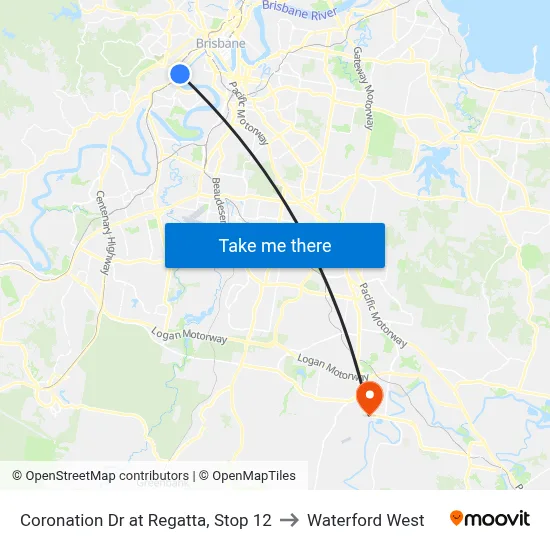 Coronation Dr at Regatta, Stop 12 to Waterford West map