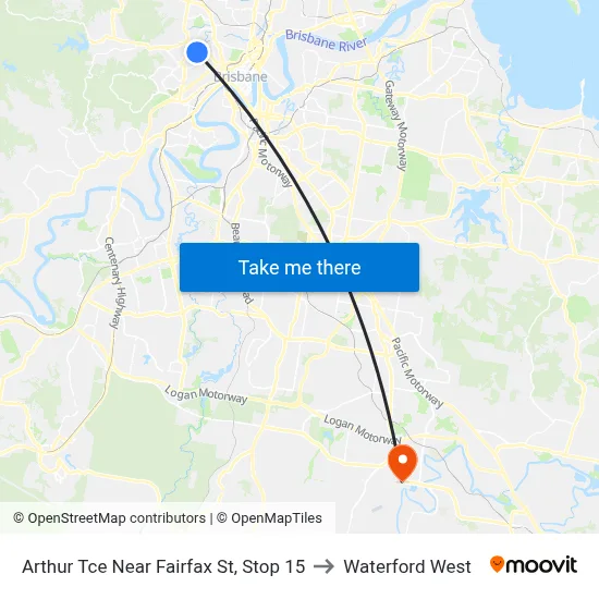 Arthur Tce Near Fairfax St, Stop 15 to Waterford West map