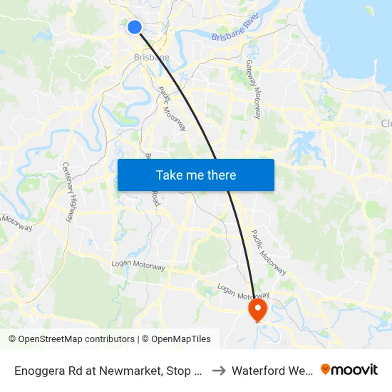 Enoggera Rd at Newmarket, Stop 20 to Waterford West map