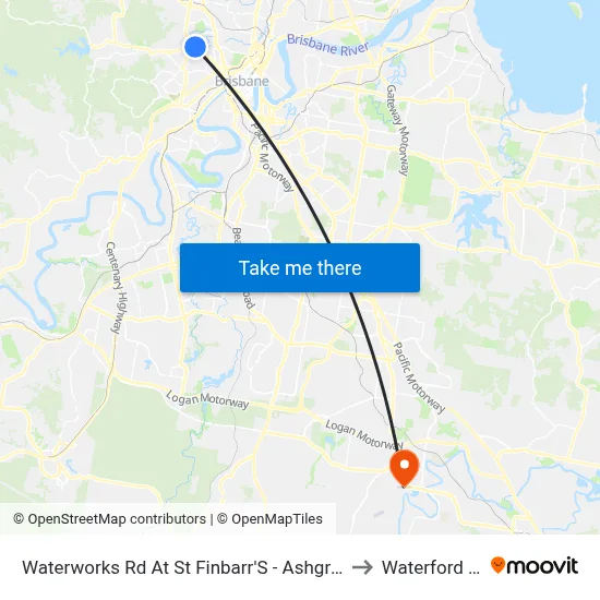 Waterworks Rd At St Finbarr'S - Ashgrove, Stop 16 to Waterford West map