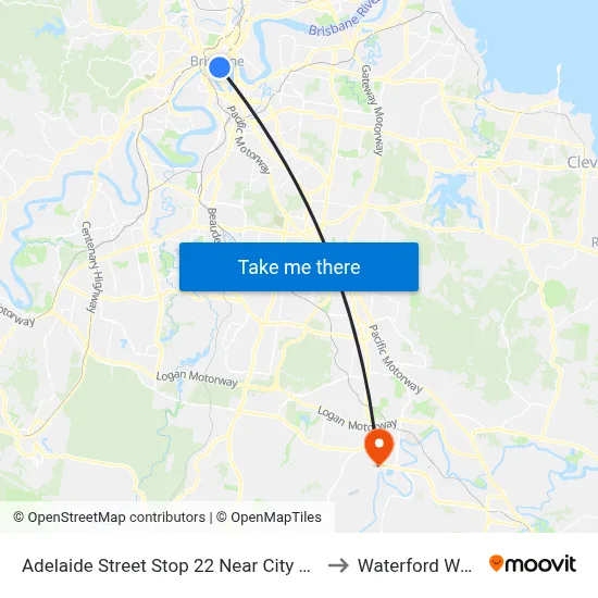 Adelaide Street Stop 22 Near City Hall to Waterford West map