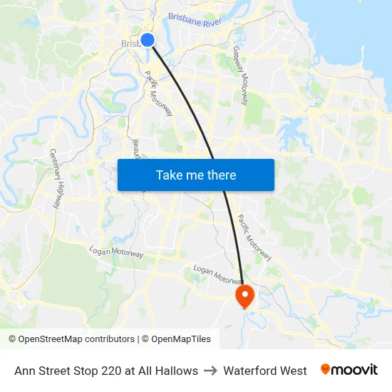 Ann Street Stop 220 at All Hallows to Waterford West map