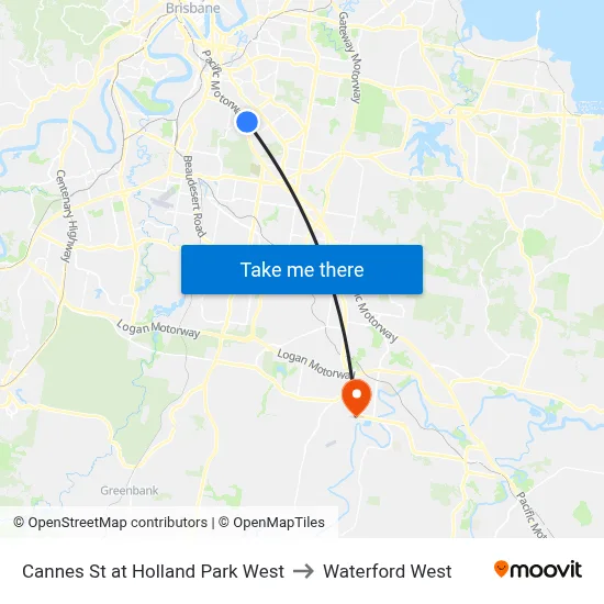 Cannes St at Holland Park West to Waterford West map