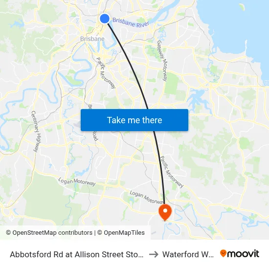 Abbotsford Rd at Allison Street Stop 16 to Waterford West map