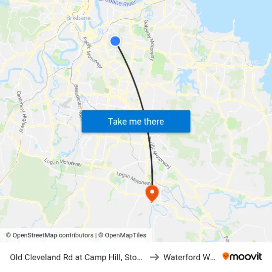 Old Cleveland Rd at Camp Hill, Stop 30 to Waterford West map