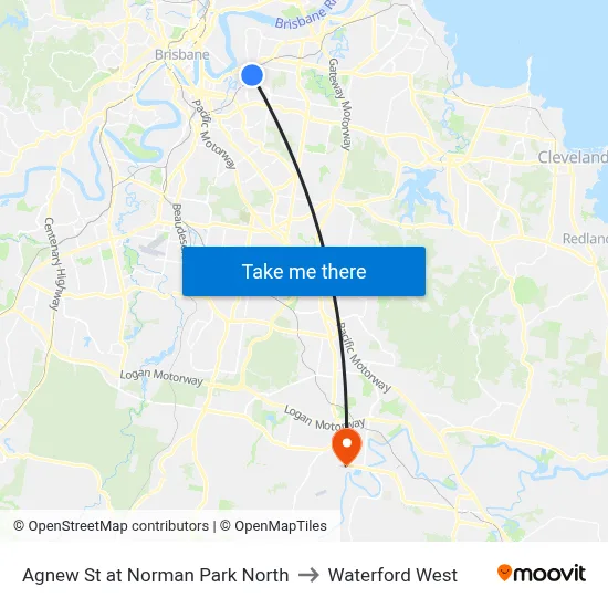 Agnew St at Norman Park North to Waterford West map