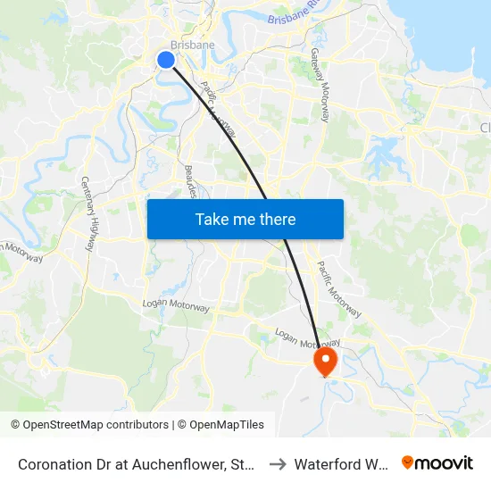 Coronation Dr at Auchenflower, Stop 7 to Waterford West map