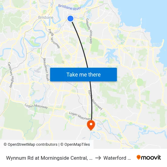 Wynnum Rd at Morningside Central, Stop 30 to Waterford West map