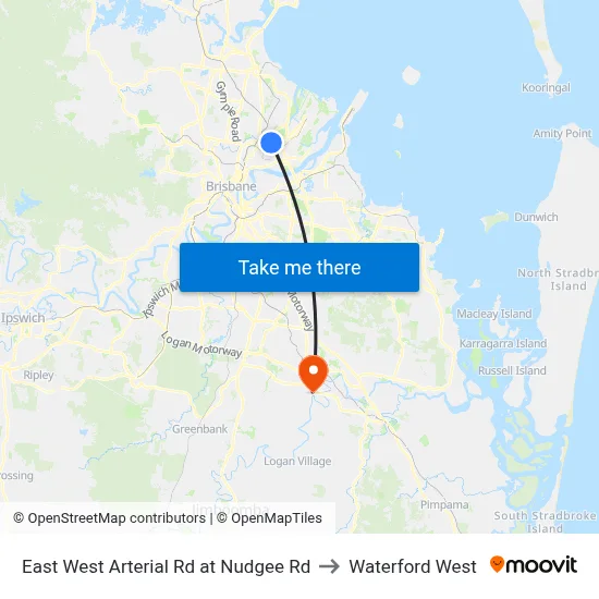 East West Arterial Rd at Nudgee Rd to Waterford West map
