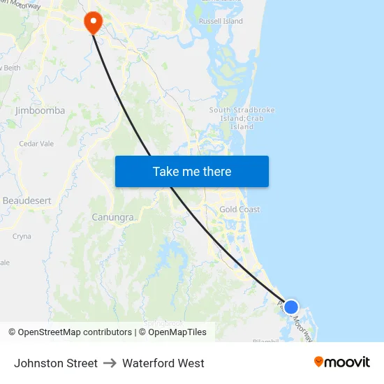 Johnston Street to Waterford West map