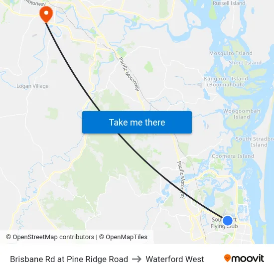 Brisbane Rd at Pine Ridge Road to Waterford West map