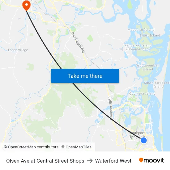 Olsen Ave at Central Street Shops to Waterford West map