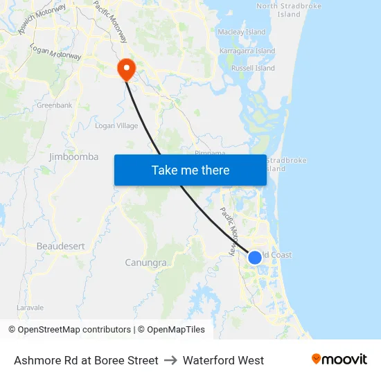 Ashmore Rd at Boree Street to Waterford West map